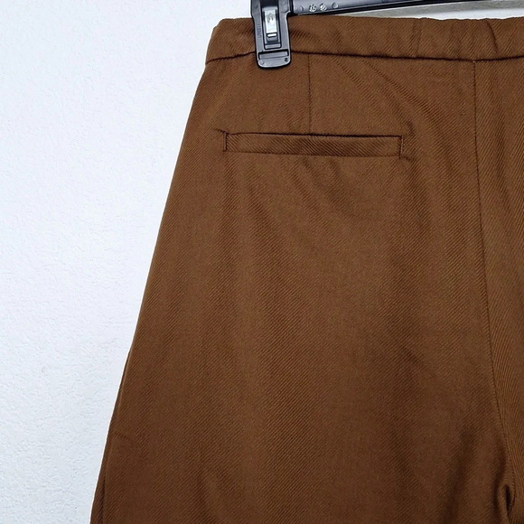 Zara Brown Bohemian Baggy High Rise Tapered Leg Trouser Pants Size M - Picture 9 of 12